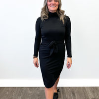 *Pre-Sale* Mock Neck Tie Dress