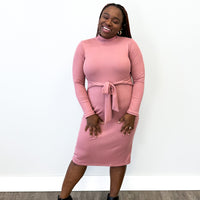 *Pre-Sale* Mock Neck Tie Dress