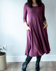 *Pre-Sale* 3/4 Sleeve Heart Cut-Out Circle Dress