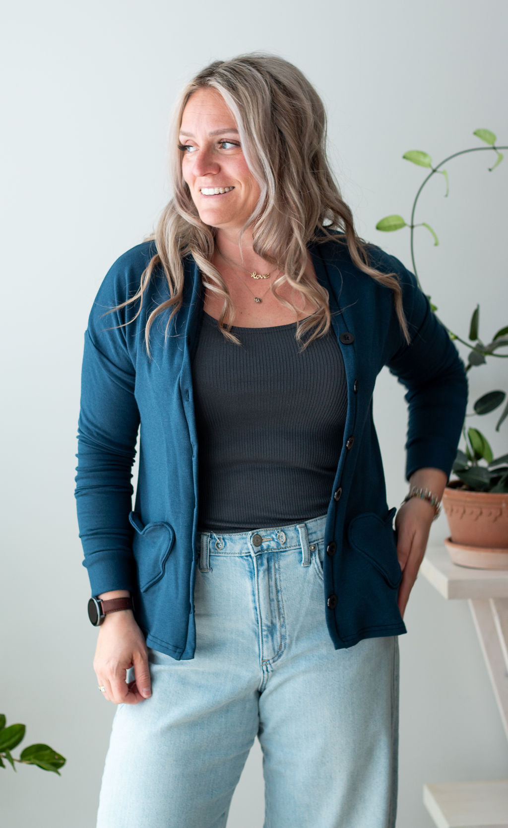 *Pre-Sale* Heart Pocket Button Up Cardi