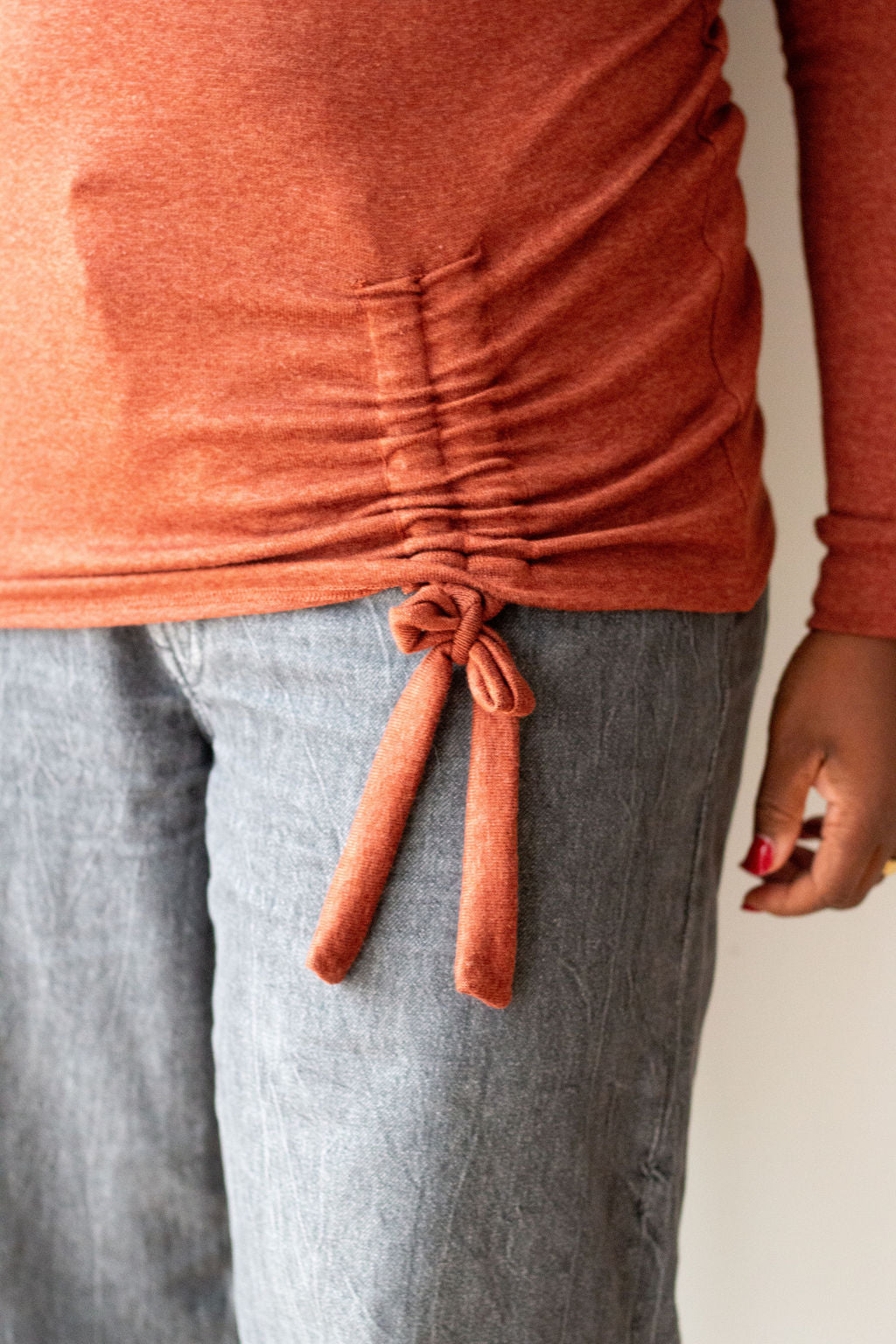 *Pre-Sale* Ruched Tie Long Sleeve