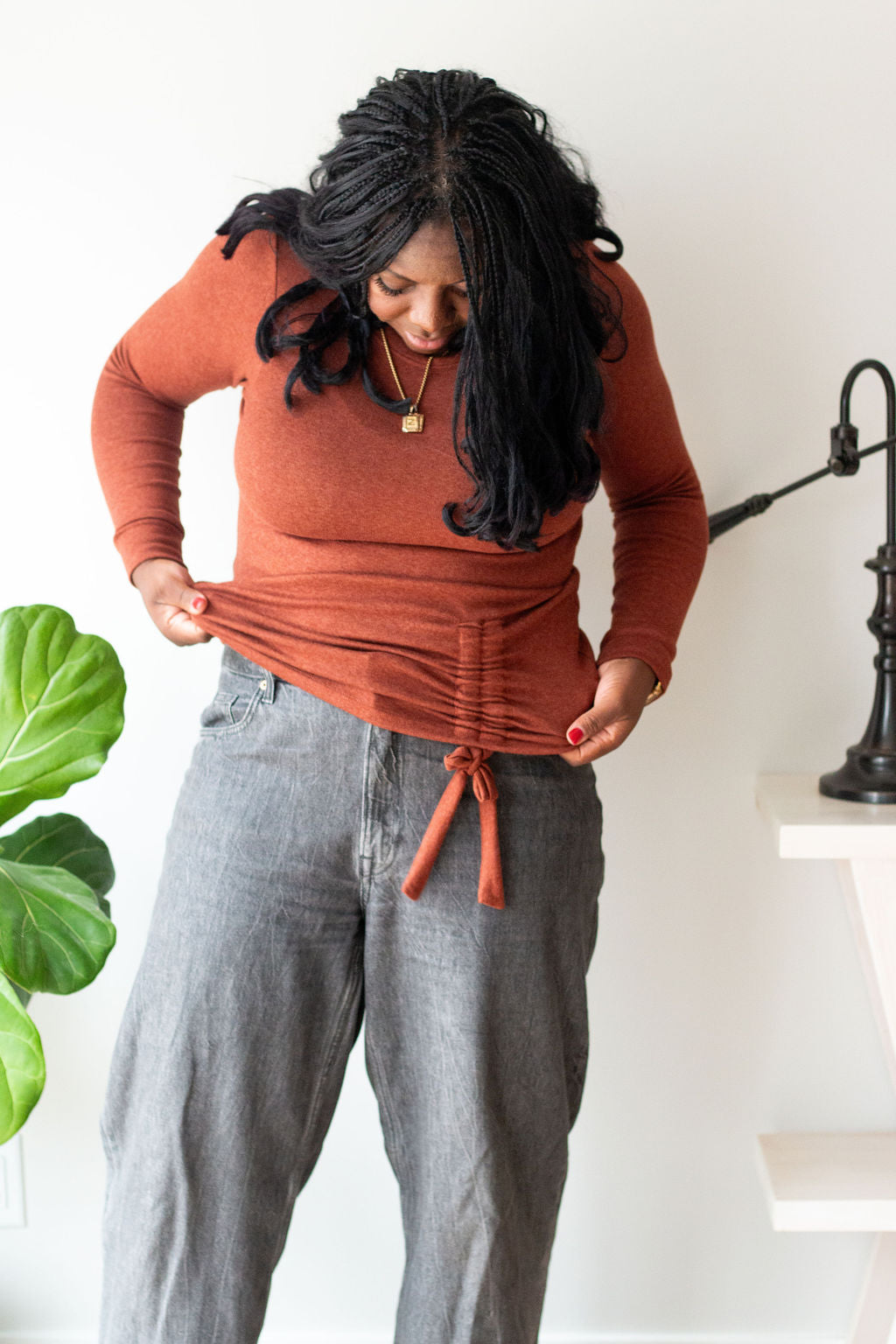 *Pre-Sale* Ruched Tie Long Sleeve