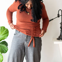 *Pre-Sale* Ruched Tie Long Sleeve